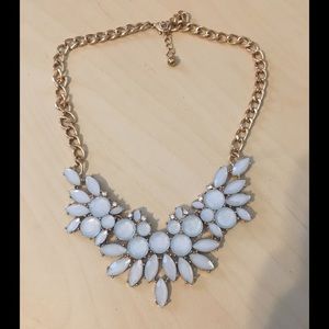 NWOT Light Blue and Gold Statement Necklace